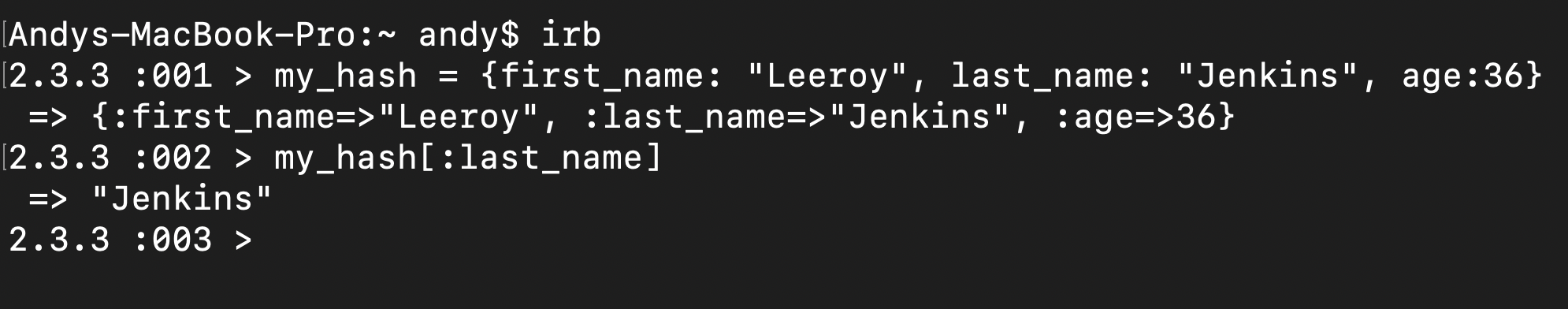 Accessing a single key inside a hash